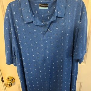 PGA Tour Blue Patterned Men's Polo Shirt